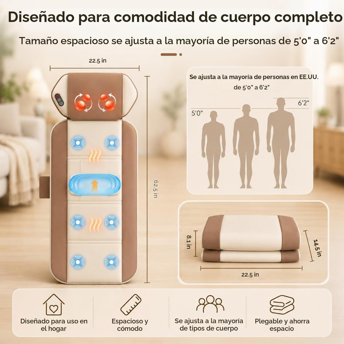 Alfombrilla de masaje de cuerpo completo con almohada de masaje de...