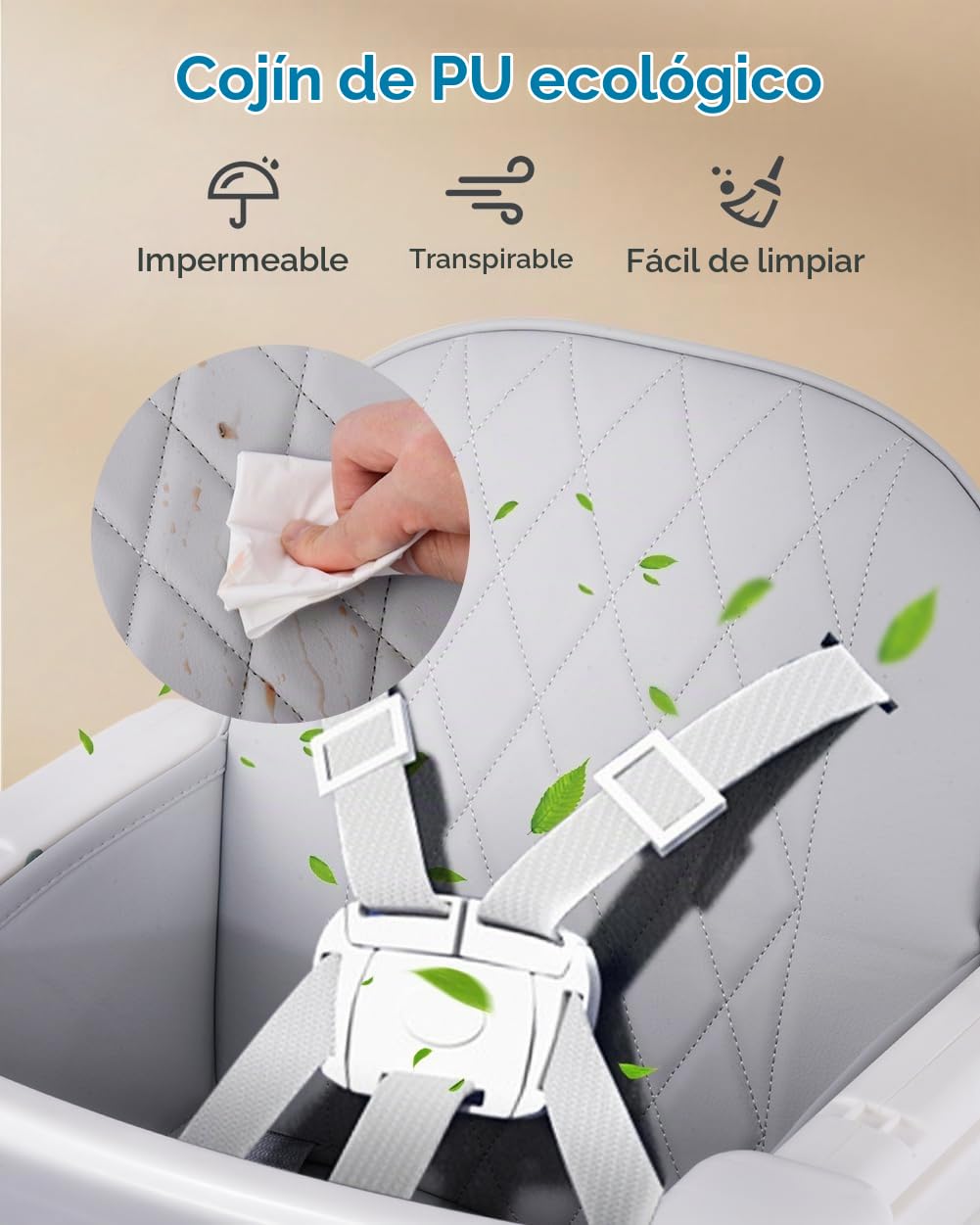 Silla alta para bebé 3 en 1, Sillas ajustables convertibles Bellaba...
