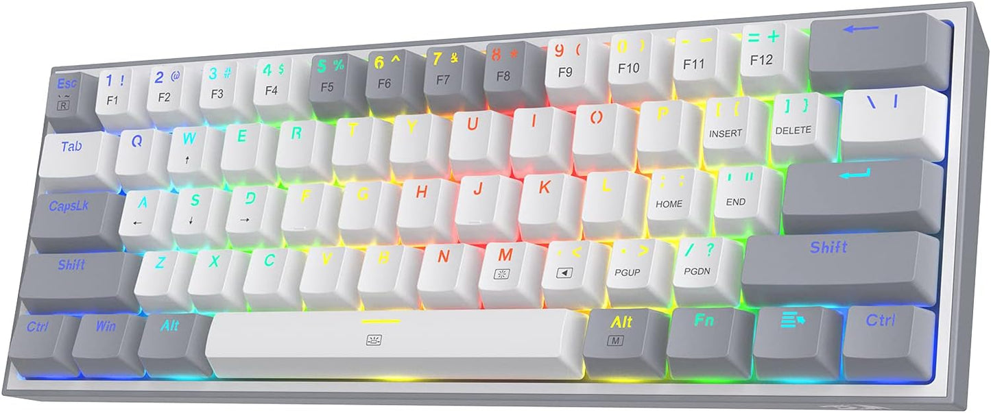 Redragon K617 Fizz - Teclado con cable para juegos RGB 60%, teclado...