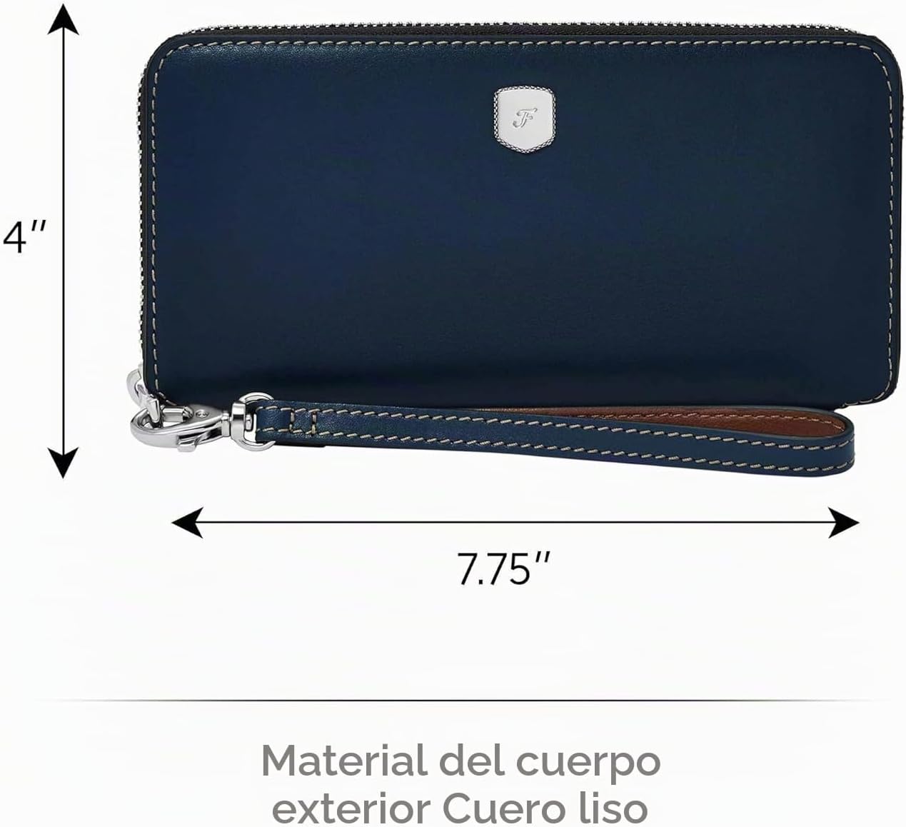 Fossil Lennox - Cartera de piel con cremallera alrededor para mujer...