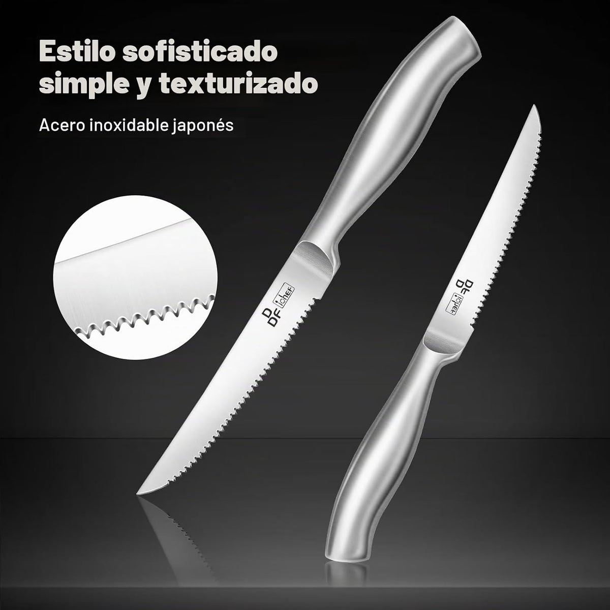 Juego de cuchillos para carne DDF iohEF, juego de 6 cuchillos para...