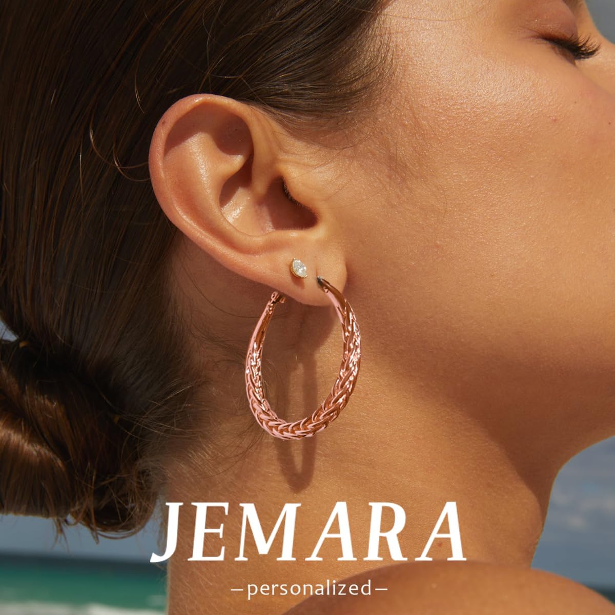 JEMARA Pendientes de Aro de Plata para Mujer a la Moda Hipoalergéni...