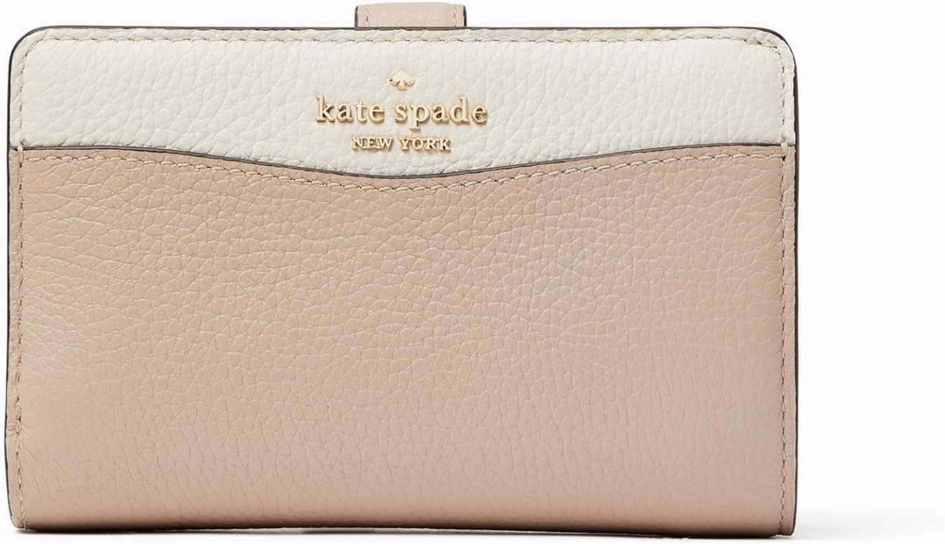 Kate Spade New York Leila - Cartera plegable compacta de piel granu...