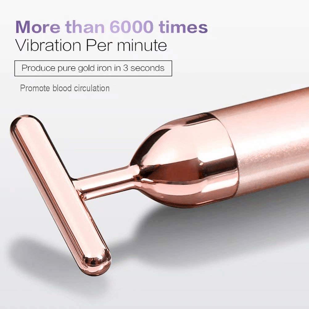 GOODYBUY - Masajeador facial de pulso dorado de 24 quilates, con fo...