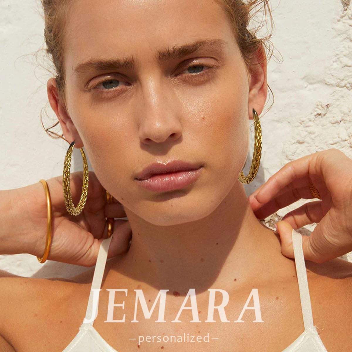 JEMARA Pendientes de Aro de Plata para Mujer a la Moda Hipoalergéni...