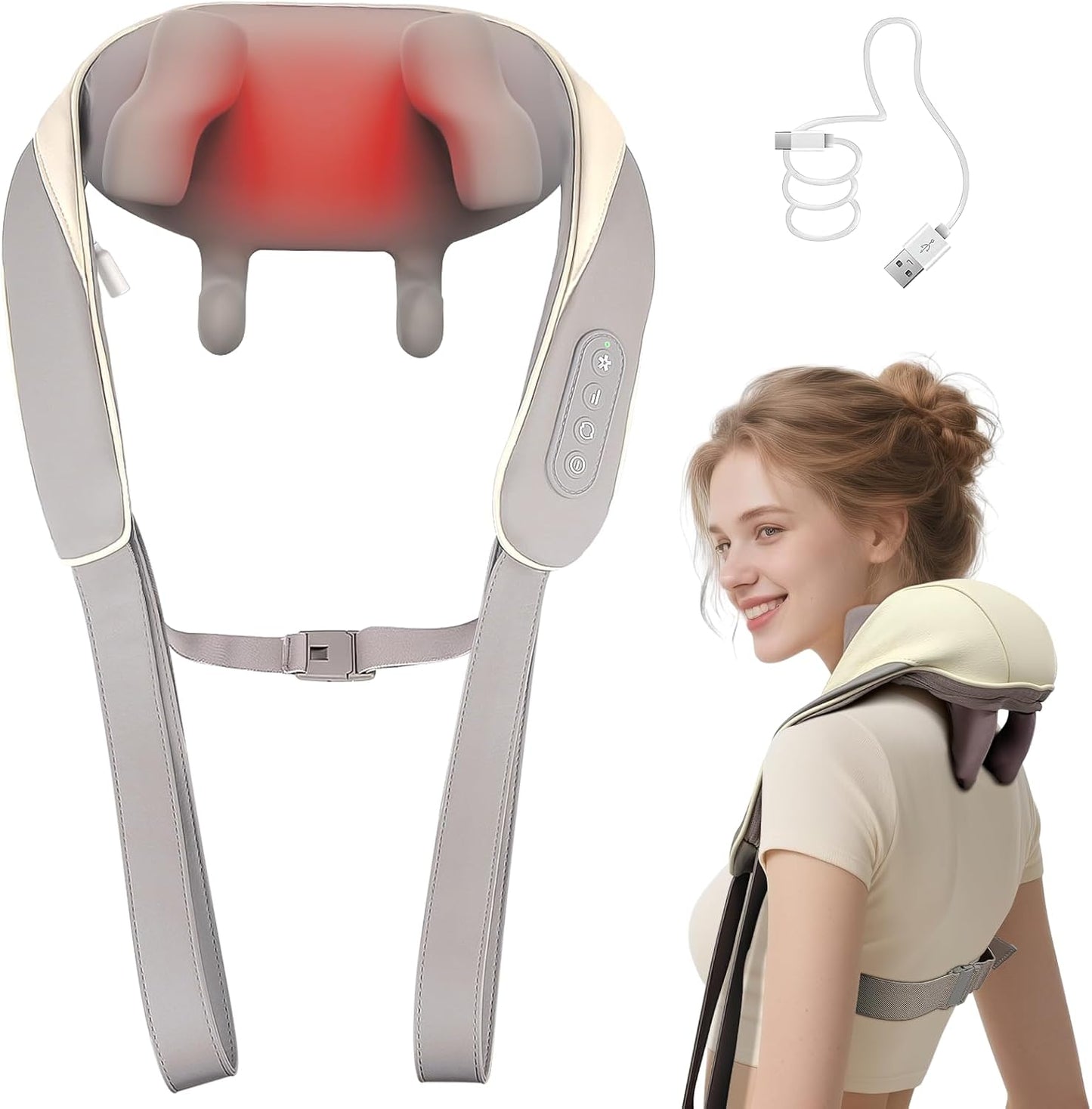 AXTEDRPOWE Masajeador de cuello para aliviar el dolor de tejido pro...