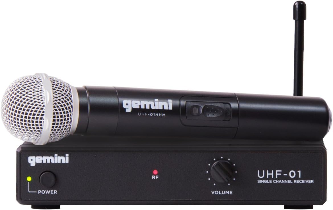 Gemini Sistema de micrófono de mano inalámbrico UHF (UHF-01M-F2) |...