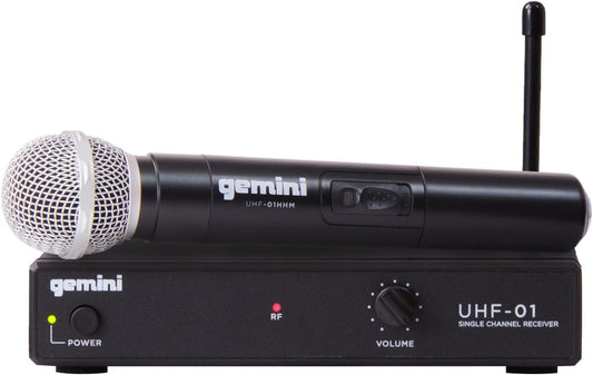 Gemini Sistema de micrófono de mano inalámbrico UHF (UHF-01M-F2) |...