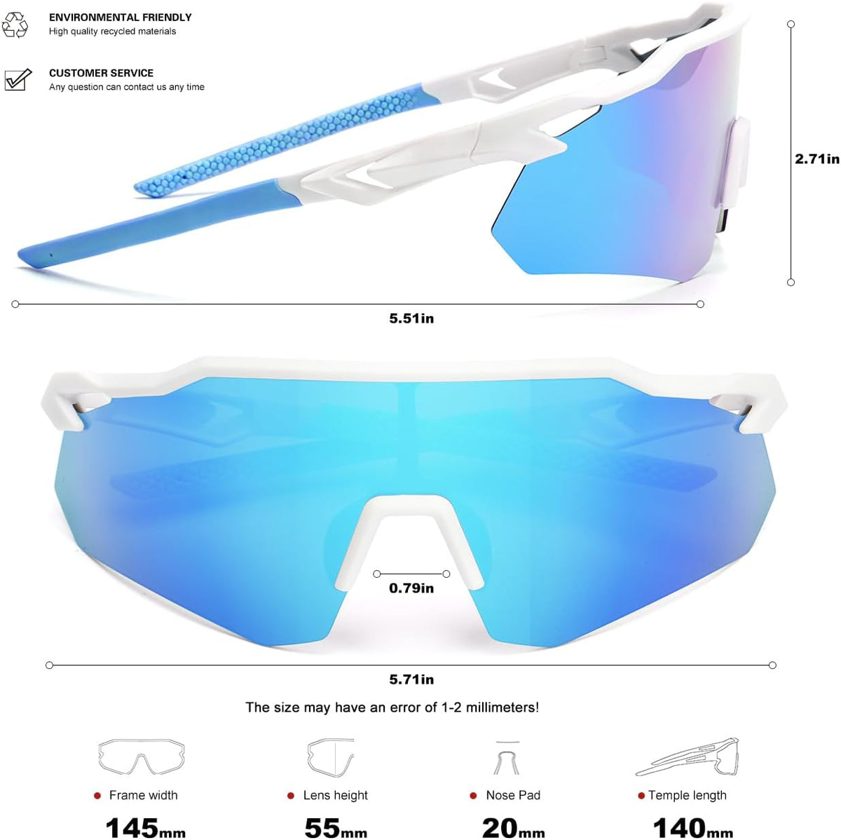 SEKKAF Gafas de sol deportivas polarizadas para hombres y mujeres,...