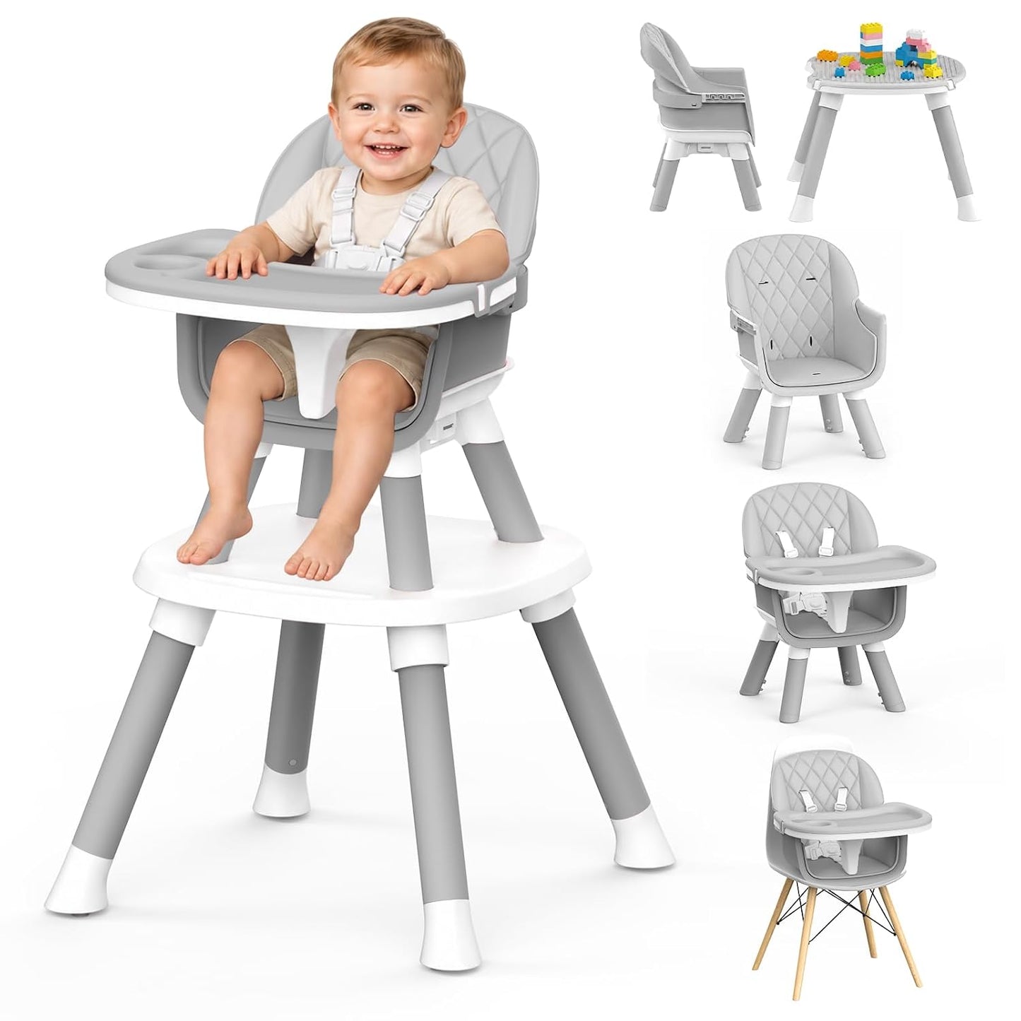 Sillas altas para bebés y niños pequeños, silla alta convertible 8...