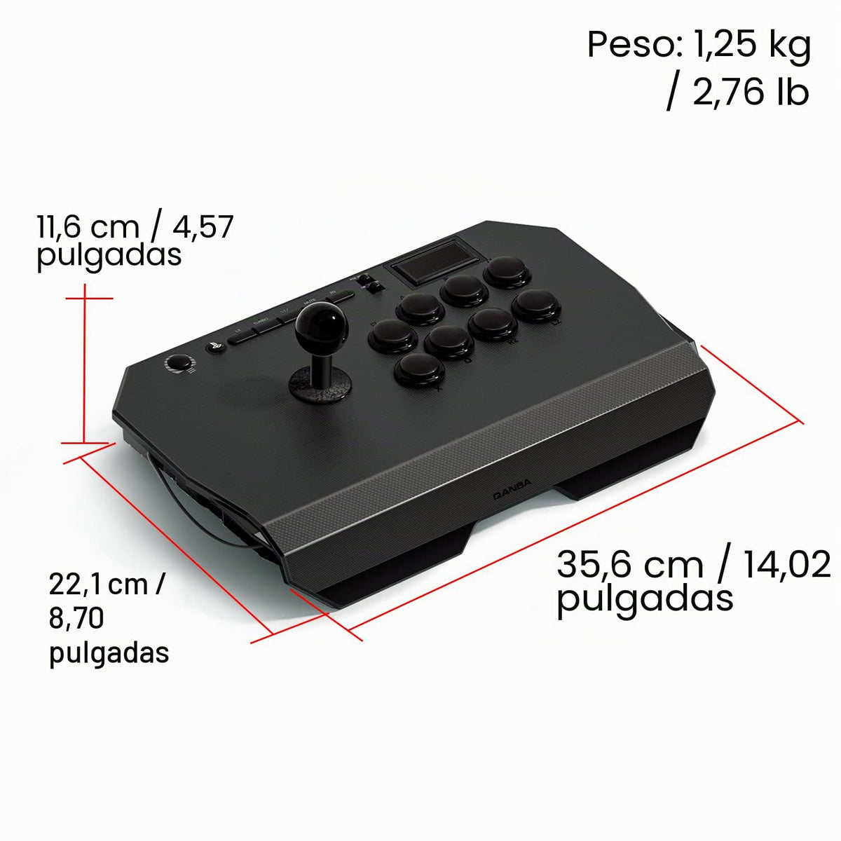 Qanba N3 Drone 2 Mando con Cable para PlayStation 5\/4 y PC