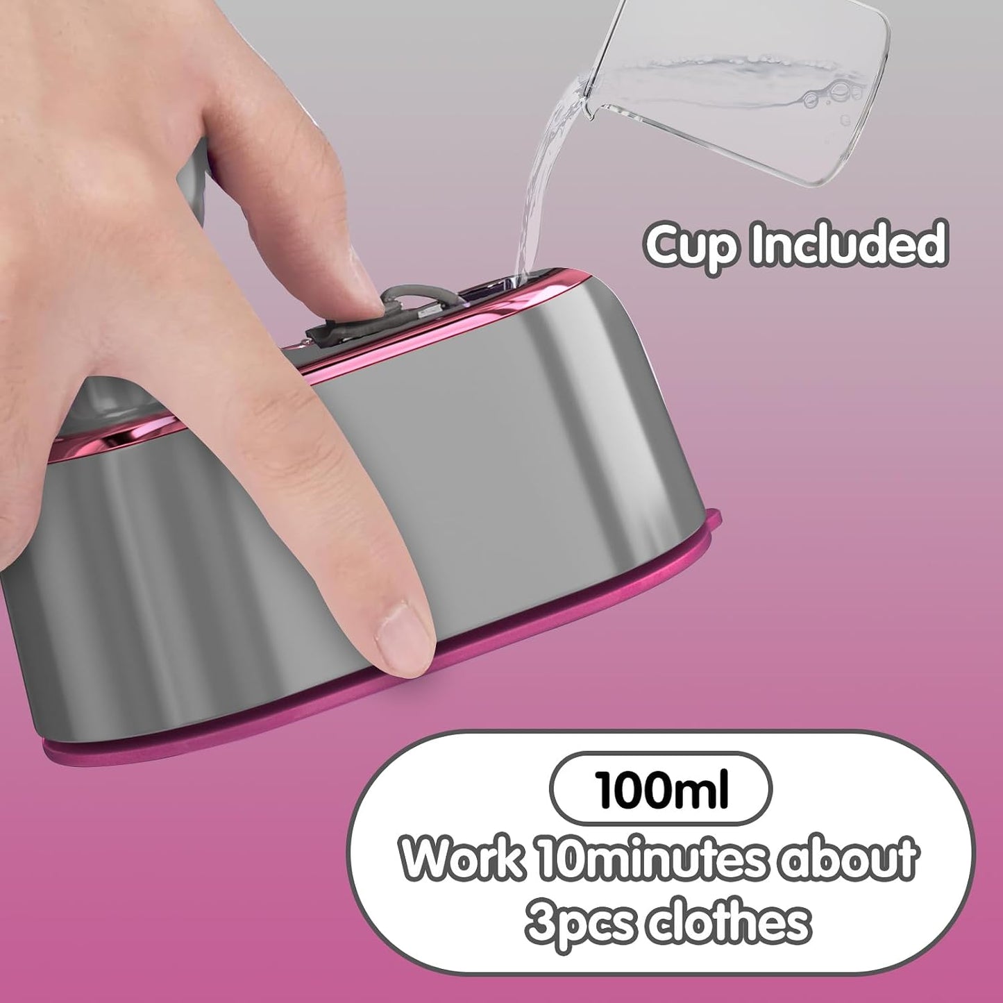 Plancha de vapor de viaje para ropa, mini máquina de planchar portá...