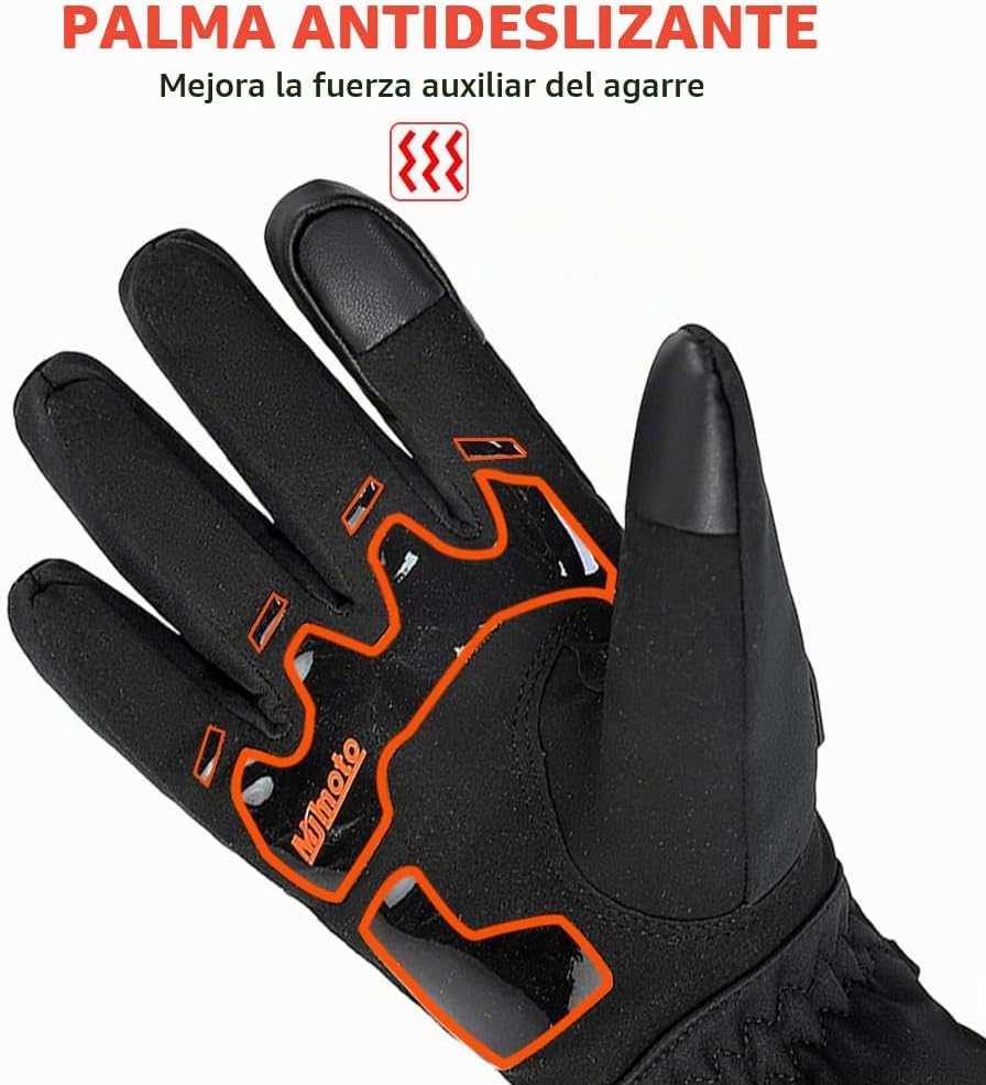 mjmoto Guantes de motocicleta a prueba de viento, impermeables, gua...