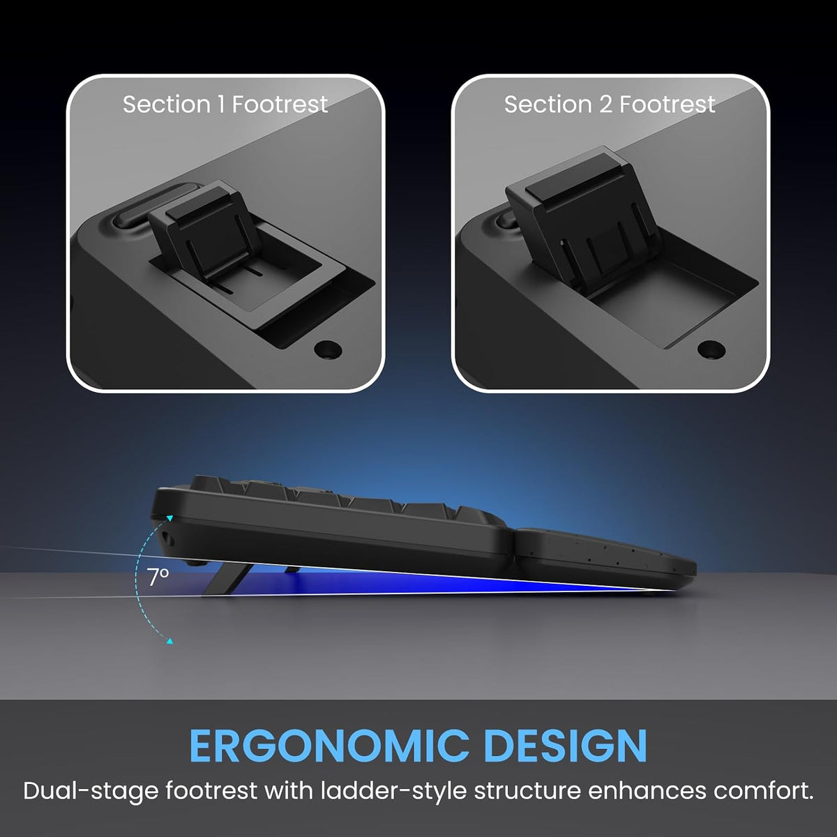 COLIKES Teclado inalámbrico ergonómico y mouse silencioso, teclado...