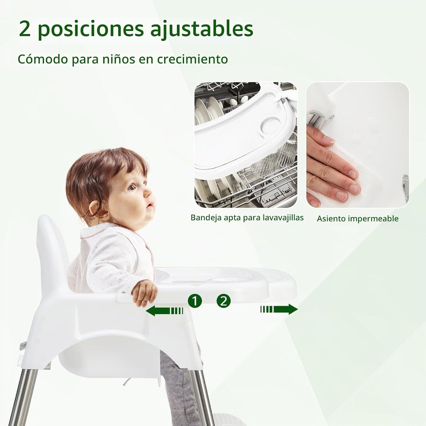 HONEY JOY Silla alta para bebé, silla alta convertible 4 en 1 para...