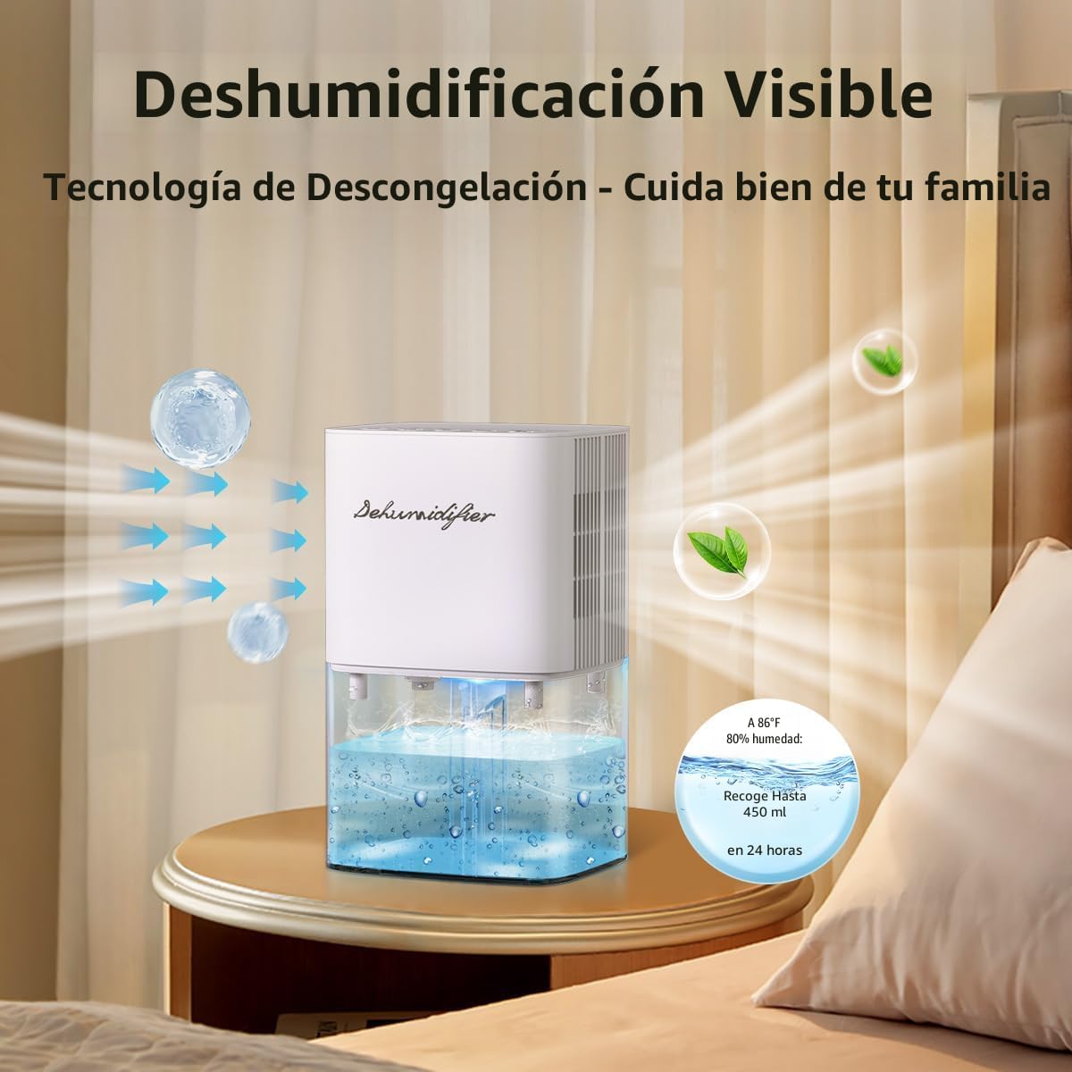 Deshumidificador 1800ML 60.9 fl oz 63OZ Deshumidificador Pequeño pa...