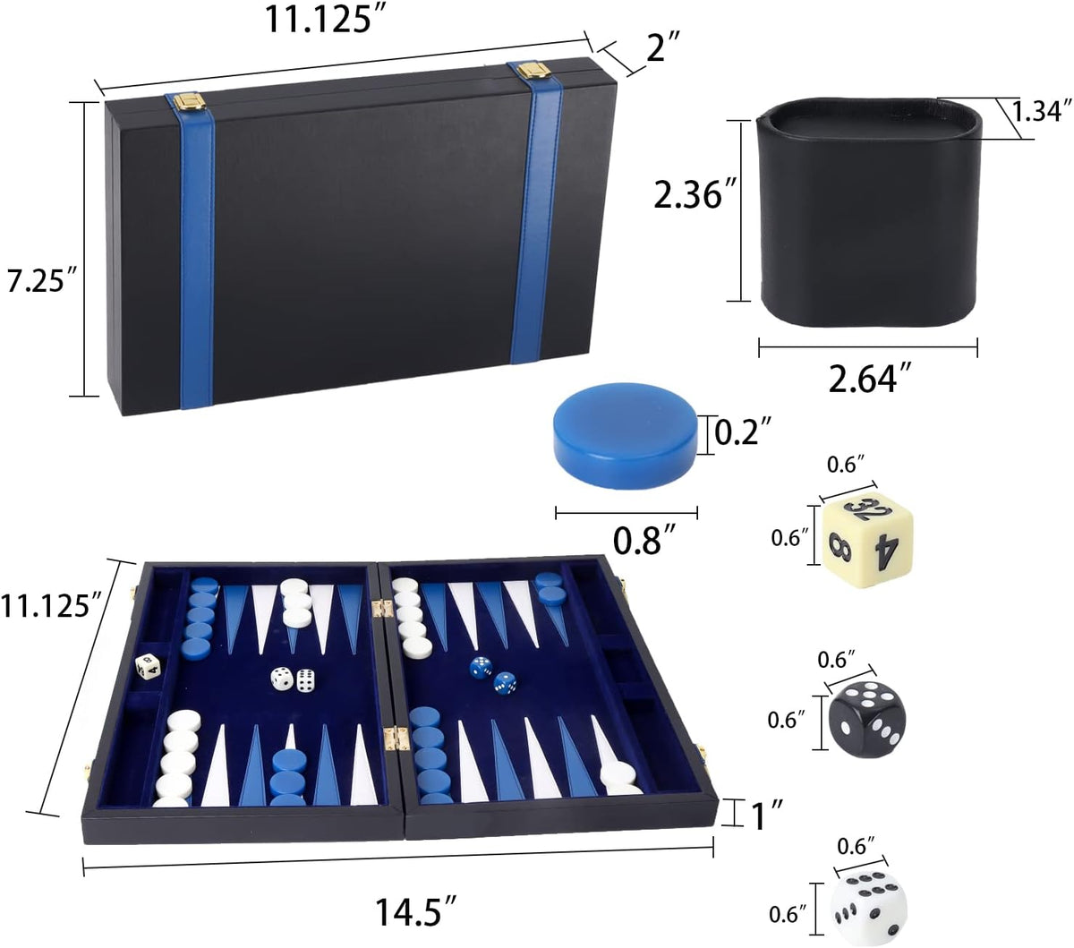 GSE Games &amp; Sports Expert - Juego de mesa de backgammon de piel...