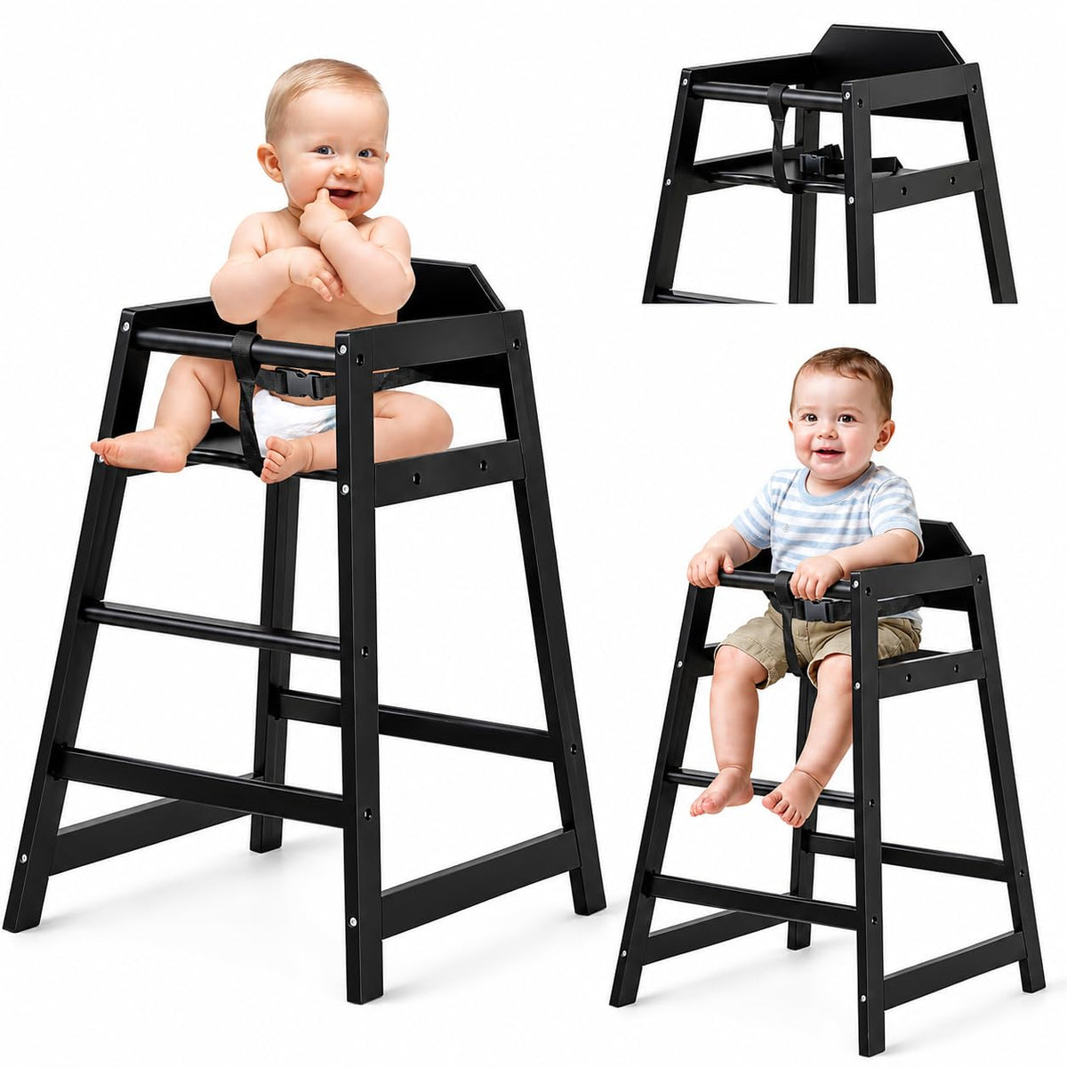 Neoflavie - Silla alta de madera para bebés y niños pequeños, color...