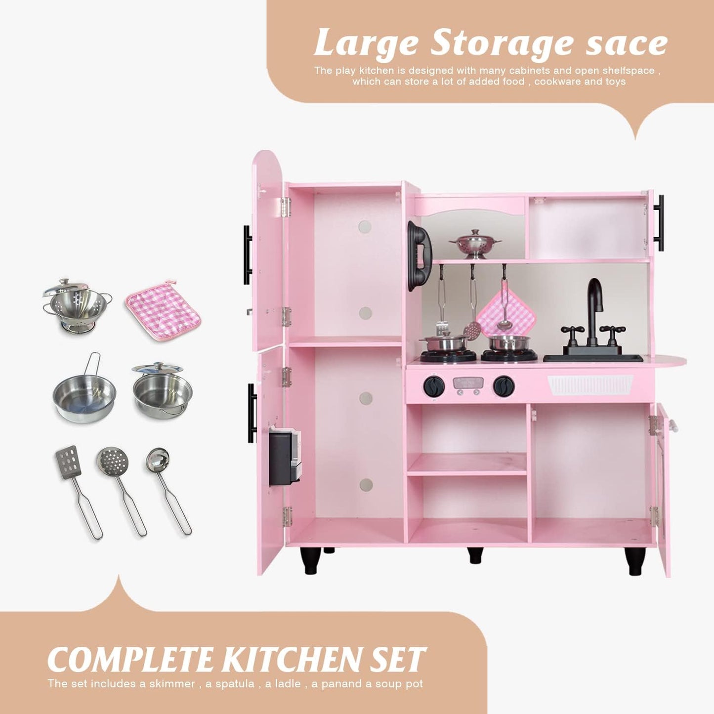 TaoHFE Cocina de Juguete, Juego de Cocina Rosa para Niñas, Juego de...