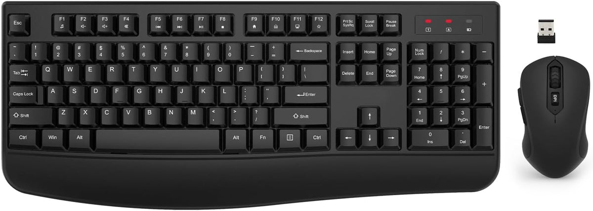EDJO - Combo de teclado y mouse inalámbricos, teclado ergonómico de...