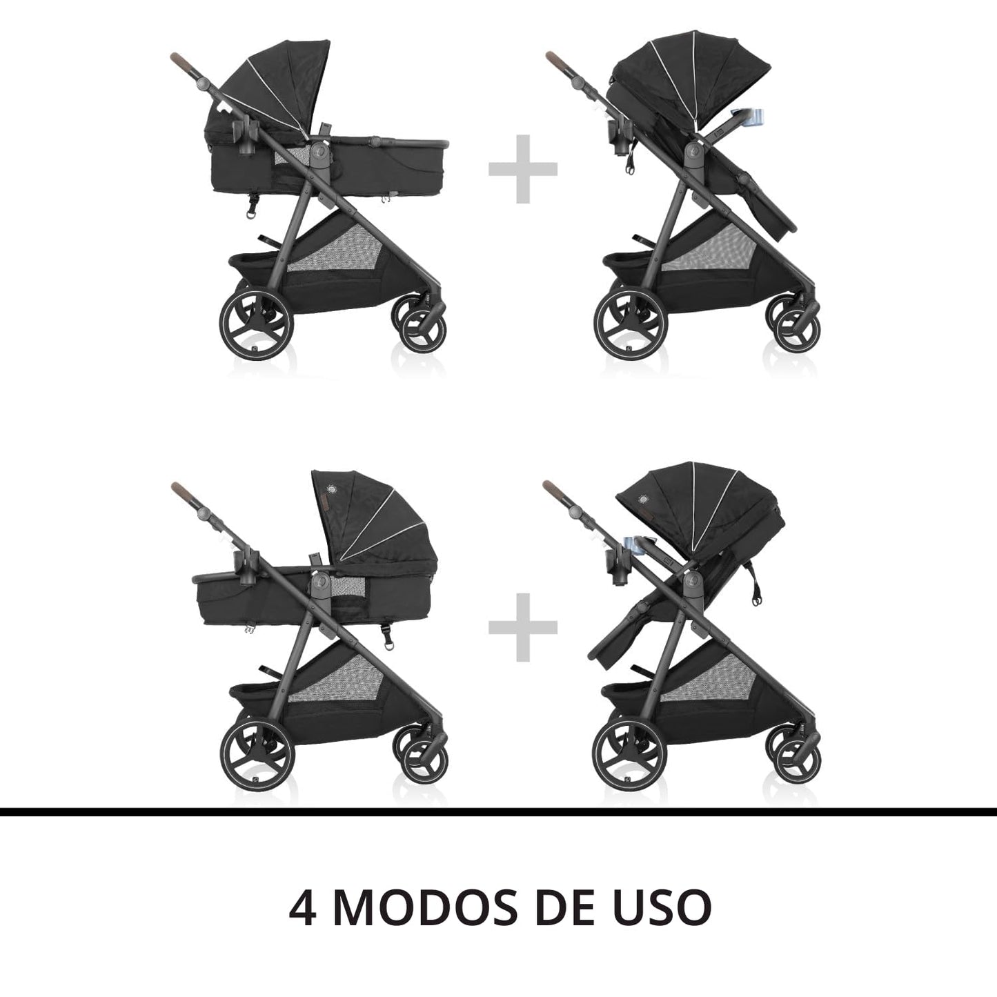 Evenflo Shyft Intuiti+ Cochecito con tela verde y suave | 6 modos d...