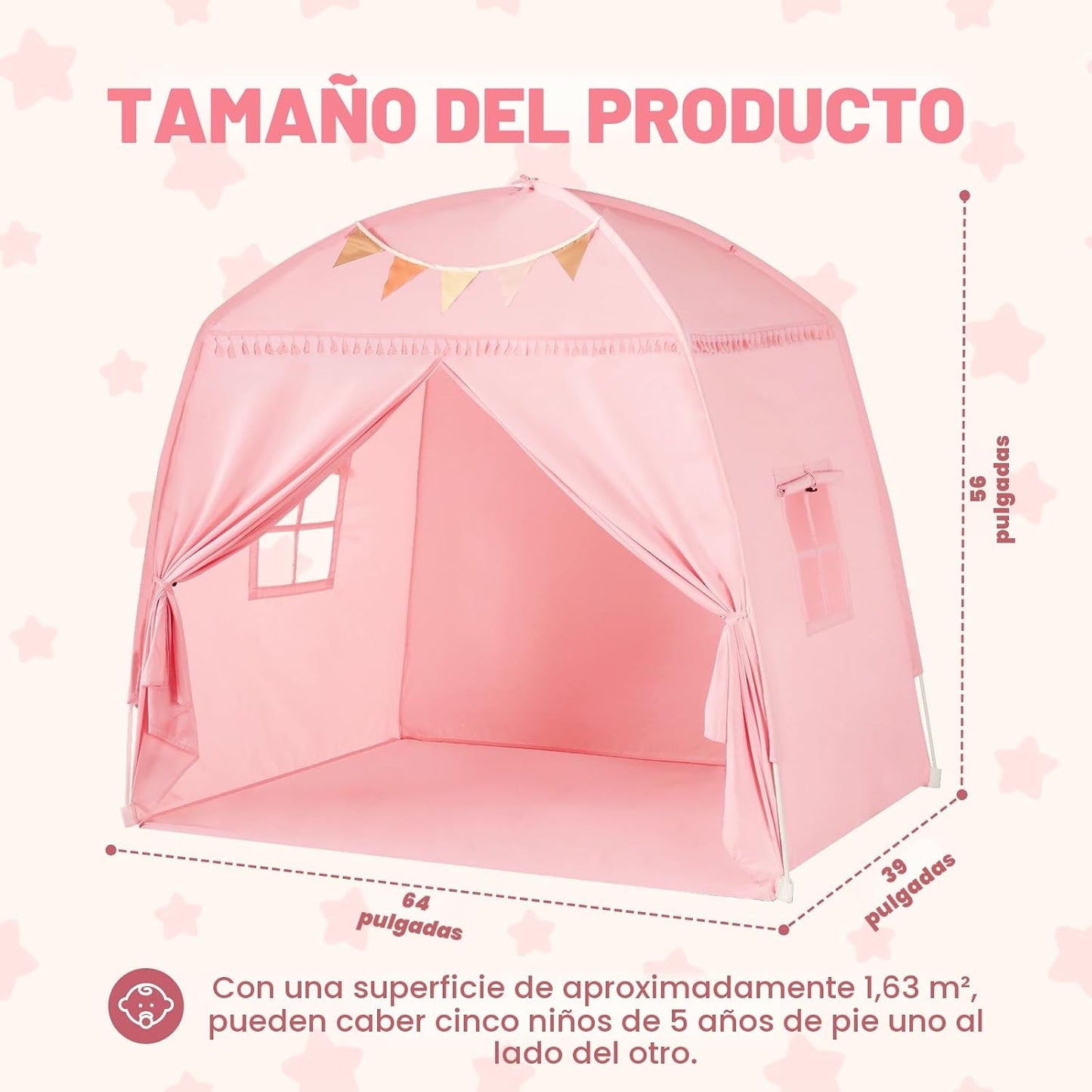 Sumbababy Tienda de Campaña Grande Tipo Tipi para Niños: con Luces...