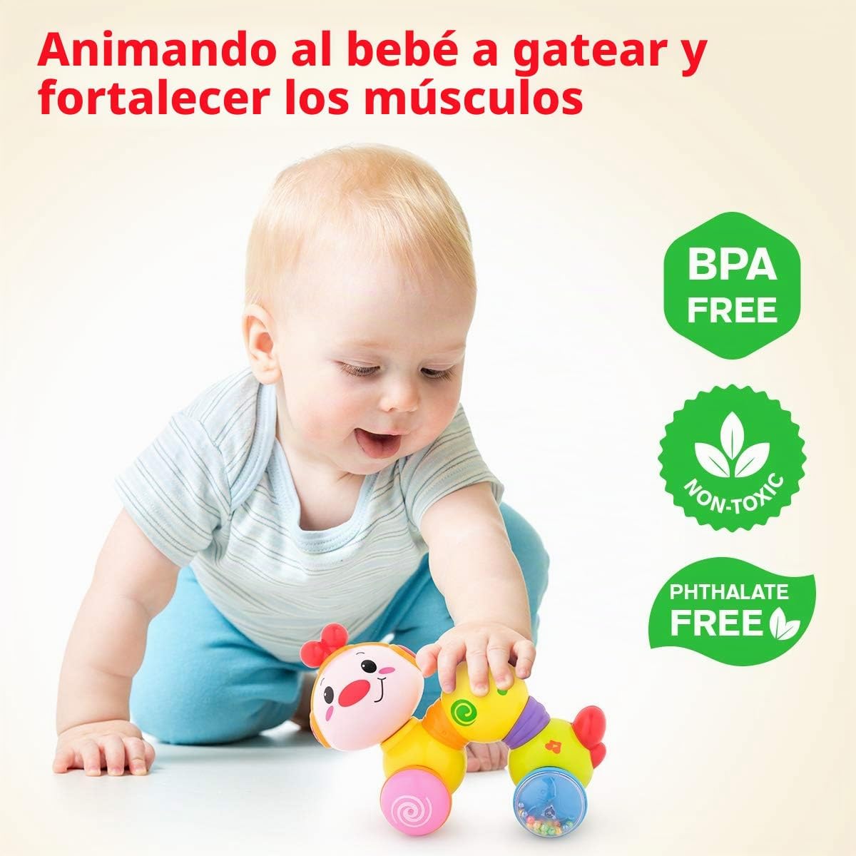 Vanmor - Juguetes para bebés de 6 a 12 meses, oruga musical Press &...