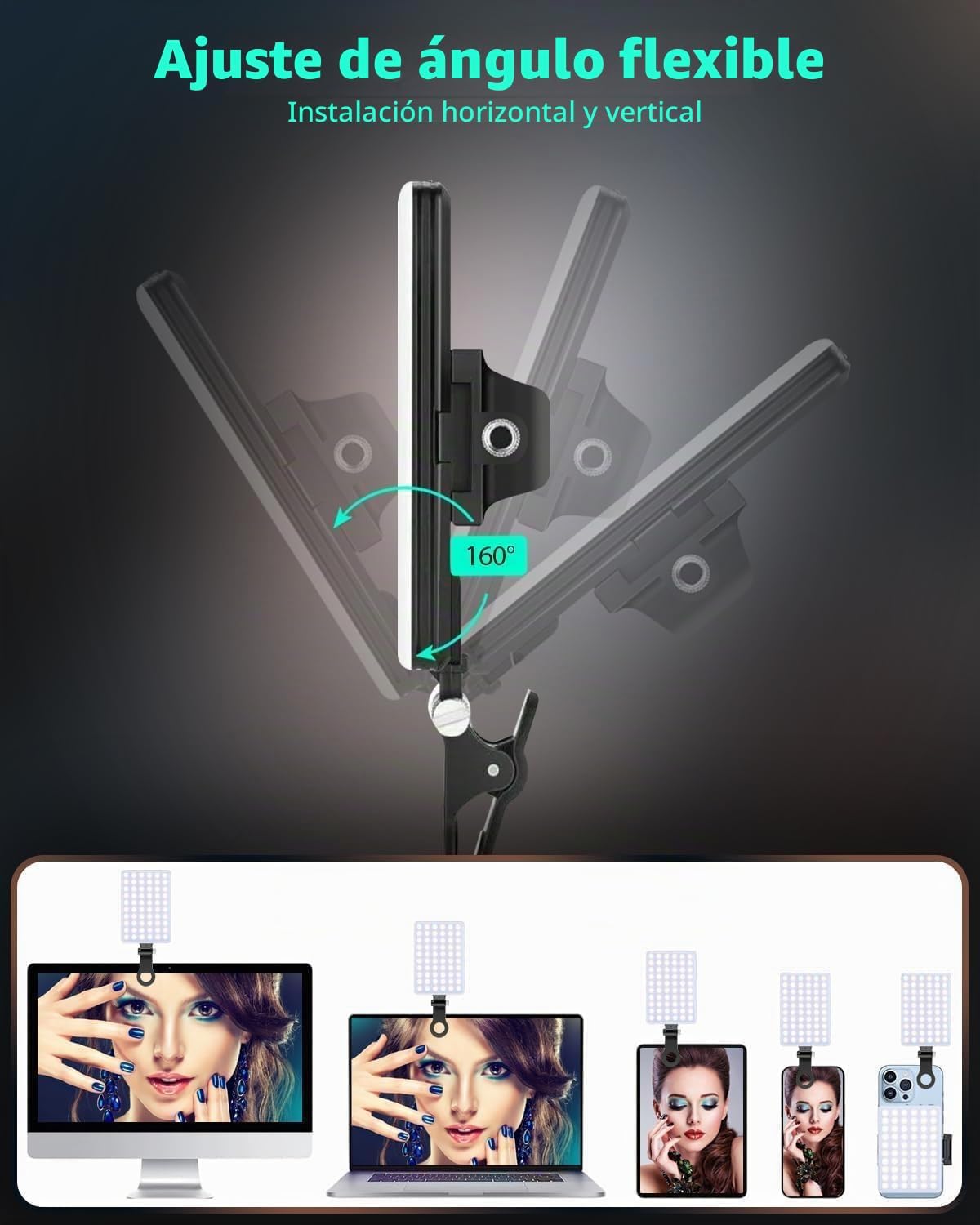 Luz de selfie portátil de 60 LED ORSOIRGIFON, iluminación para vide...
