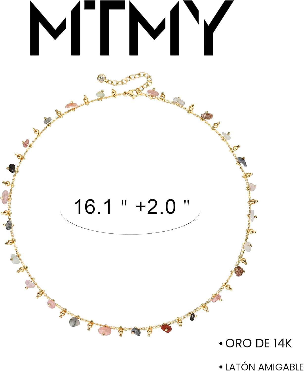 MTMY Collares de cuentas para mujeres chapado en oro de 14 quilates...
