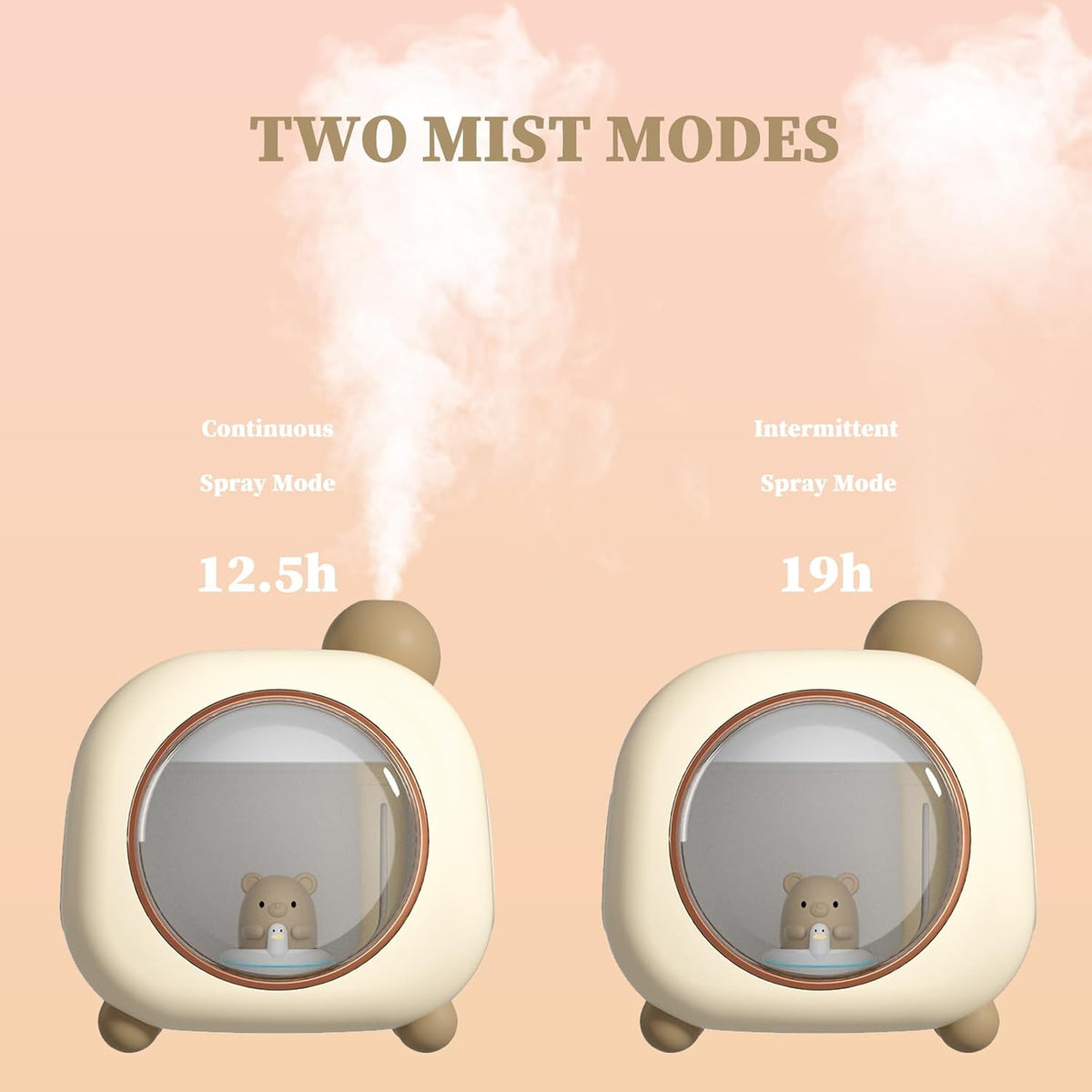 Mini humidificador portátil, 16.9 fl oz de oso de dibujos animados...