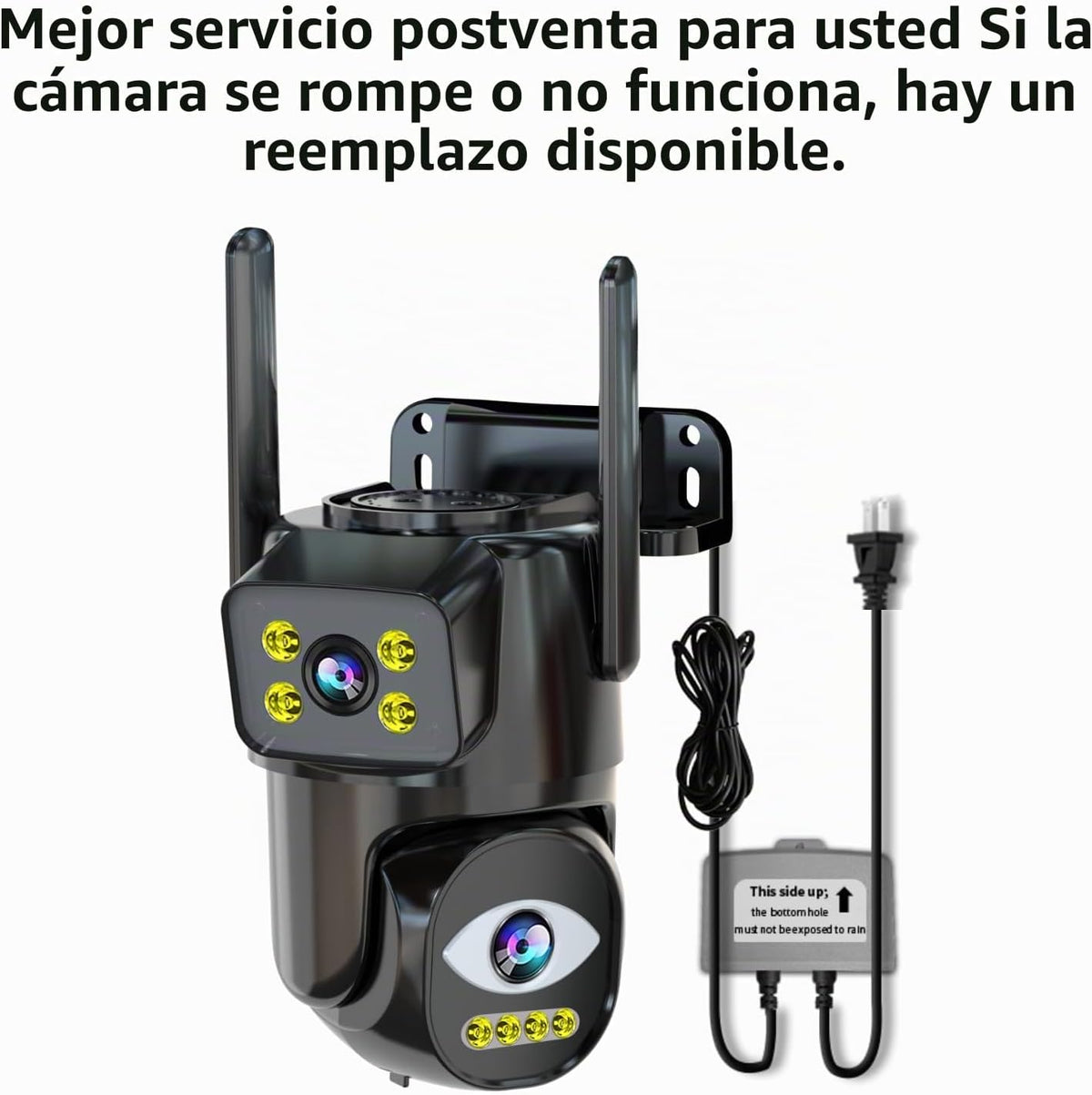 LETSCEE Cámara de seguridad WiFi de doble lente para exteriores, 2....