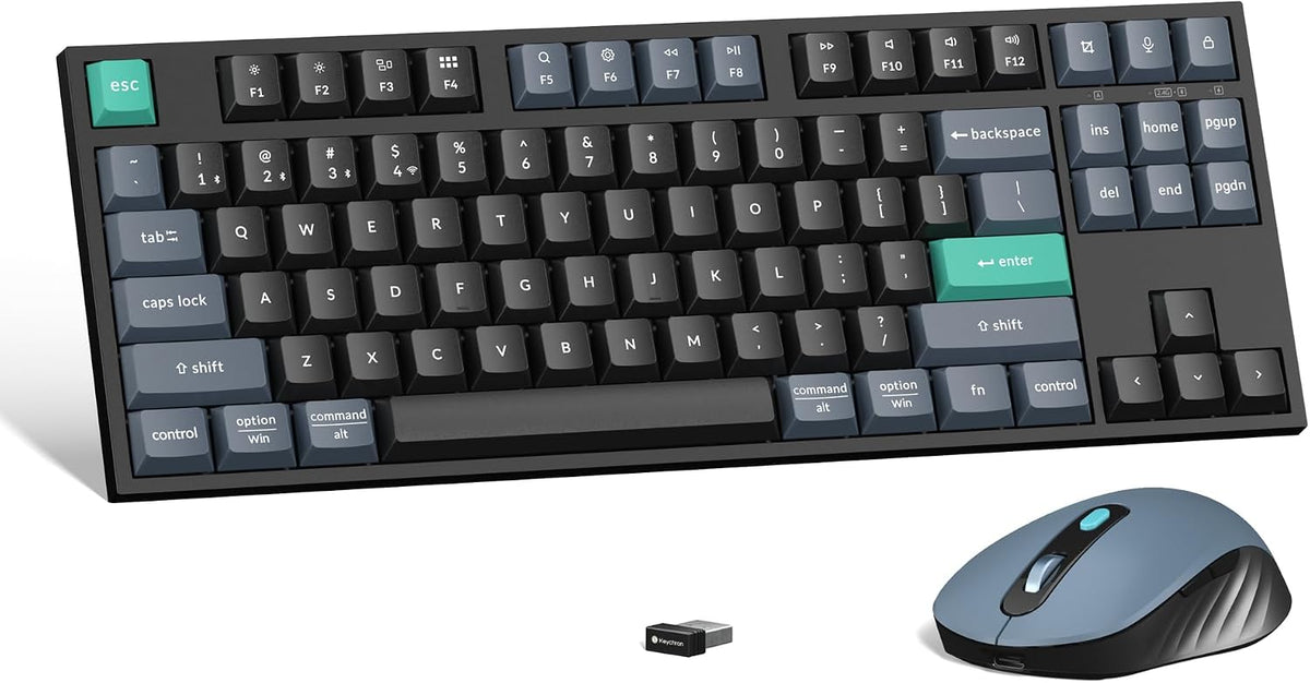 Keychron Combo de teclado inalámbrico B33 y mouse BM25, 2.4 GHz\/Bl...
