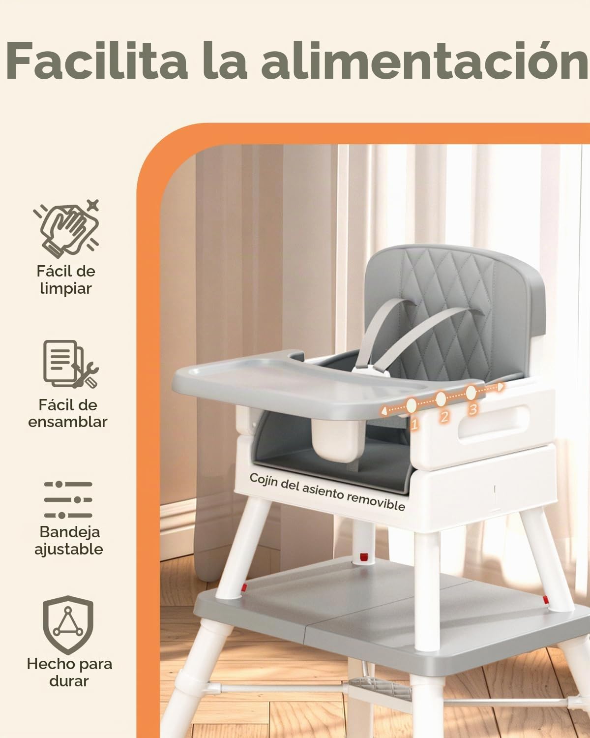 AVIDOR Silla alta convertible 6 en 1 para bebé, sillas altas Grow-w...