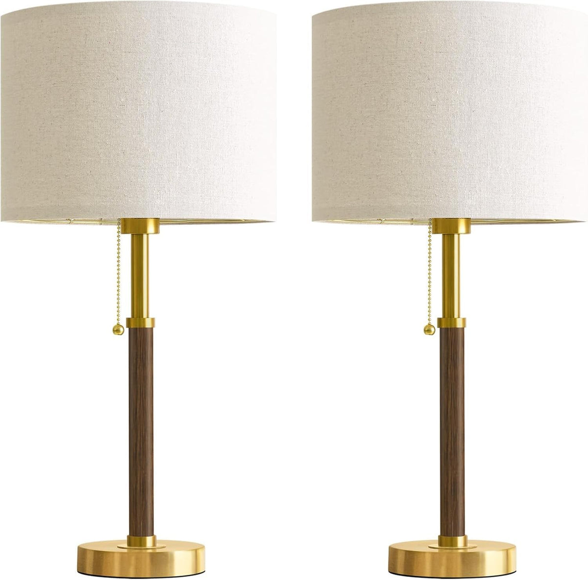 Lámparas de mesa de madera de 22 pulgadas, lámparas modernas de med...