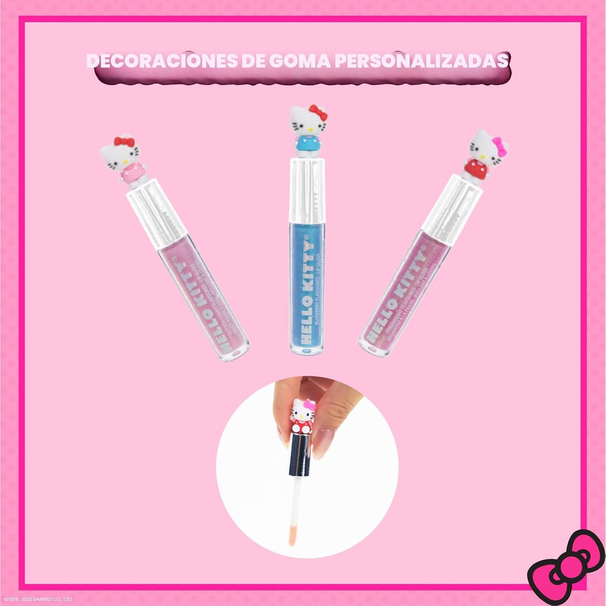 Hello Kitty - Juego de maquillaje con esmalte de uñas y brillo de l...