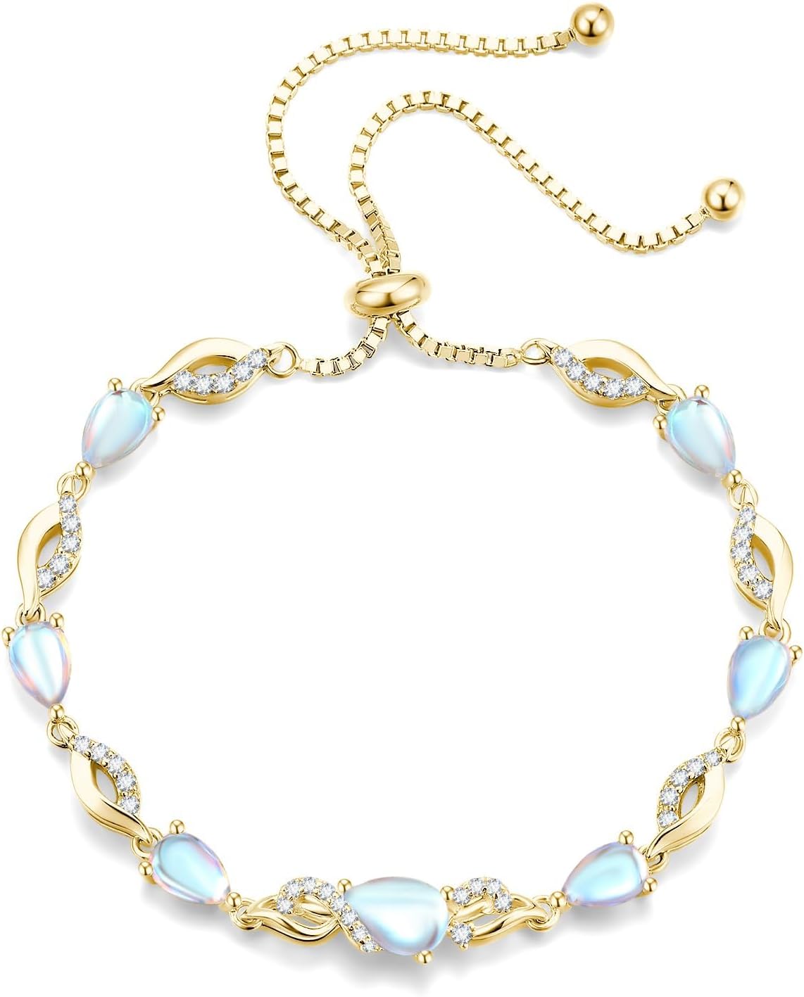 FANCIME Pulsera de tenis ajustable con piedra natal para mujer | Di...