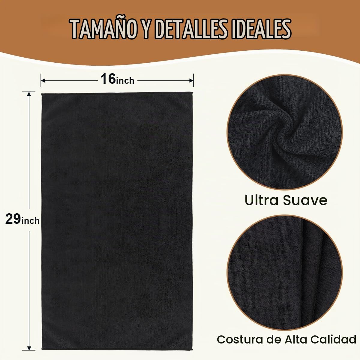 Orighty Toallas de salón, paquete de 48 toallas de microfibra negra...
