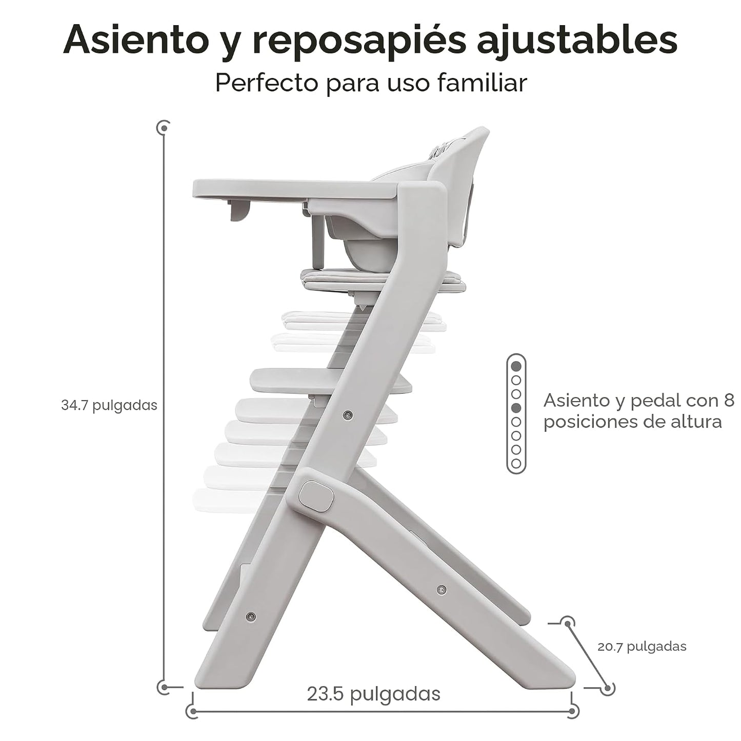 Obee Odee Silla alta lavable de cuerpo completo con cojín suave, aj...