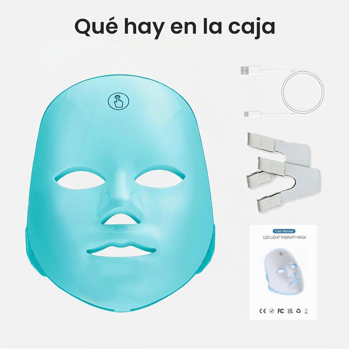 Máscara de luz roja SUERBEATY para la cara, máscara facial de luz r...