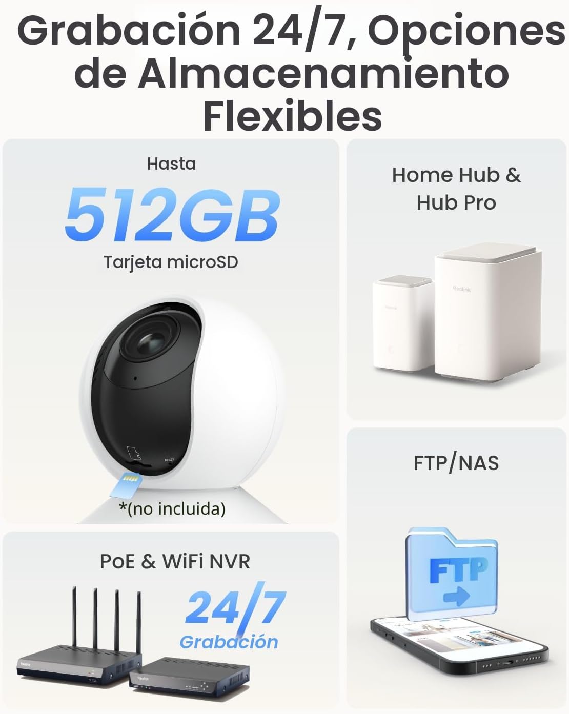 REOLINK Cámara de seguridad para interiores, cámara WiFi enchufable...
