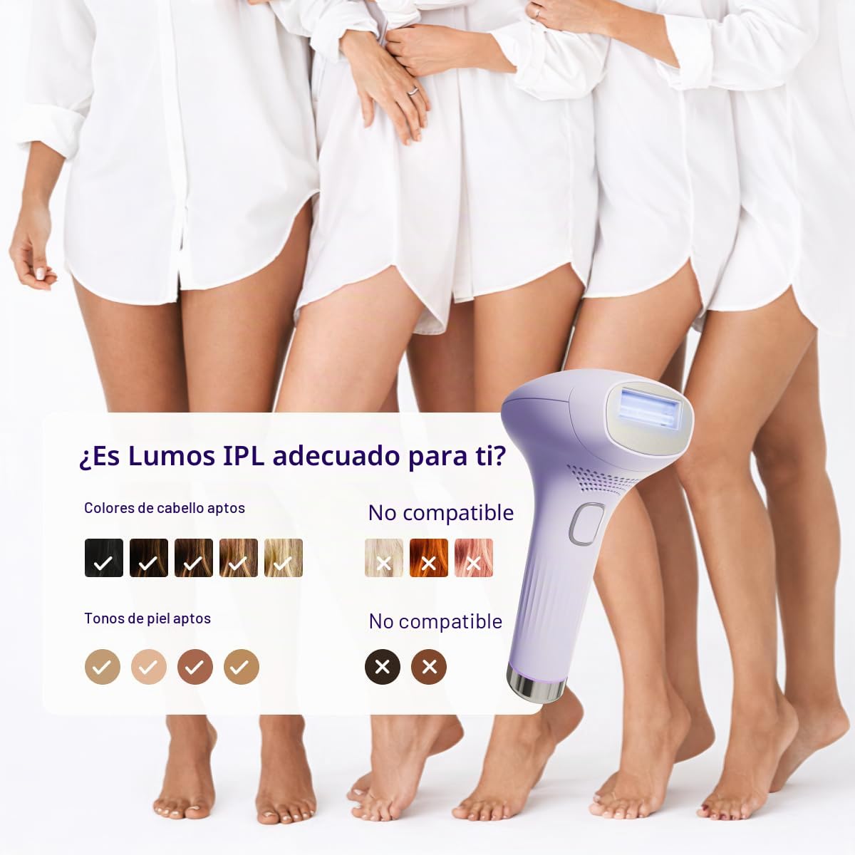 Michael Todd Beauty LUMOS Laser IPL Dispositivo de depilación para...