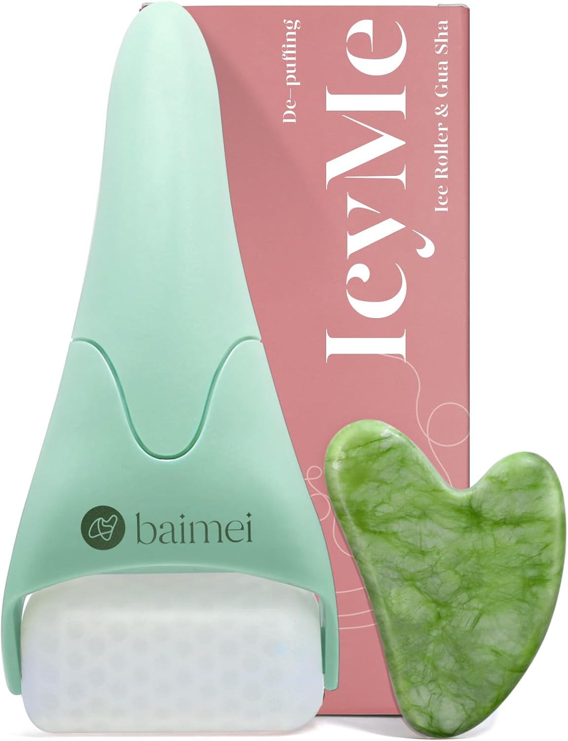BAIMEI Rodillo de hielo IcyMe y herramientas faciales Gua Sha que r...