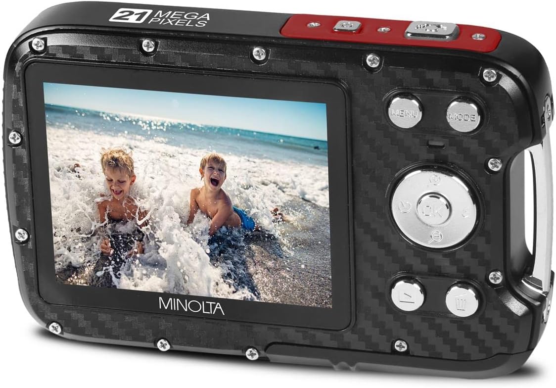 Minolta Cámara impermeable MN30WP, subacuática 16 pies, 21 MP, zoom...