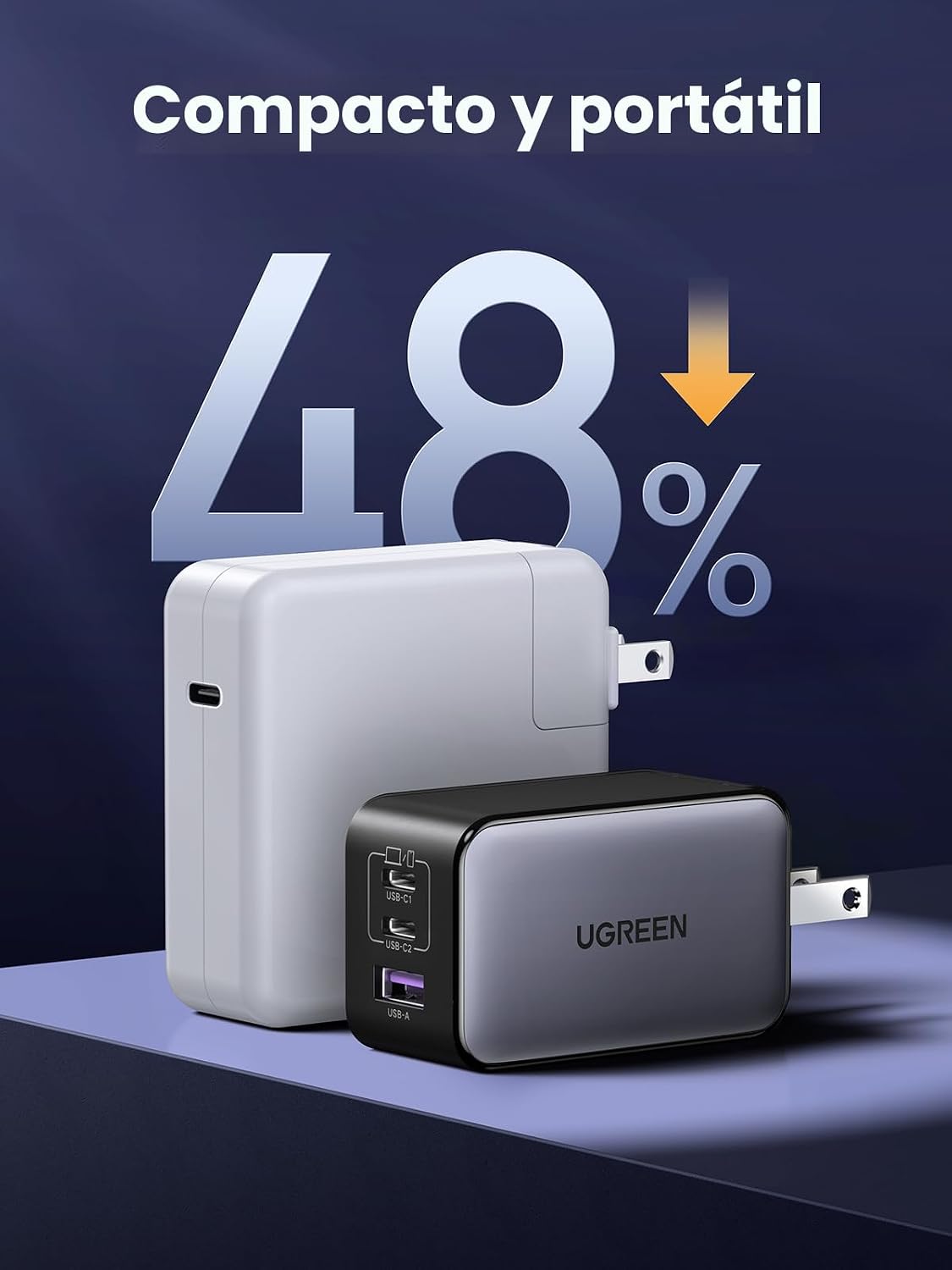 UGREEN Nexode Cargador de pared GaN USB C de 65W, adaptador de corr...