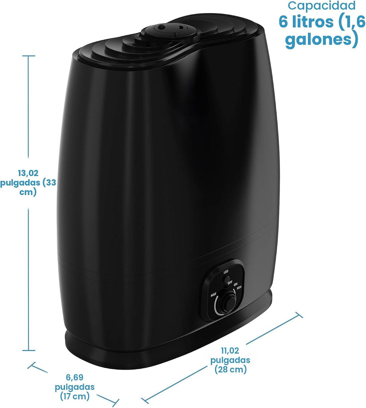Everlasting Comfort Humidificadores de 6 L para dormitorio, silenci...