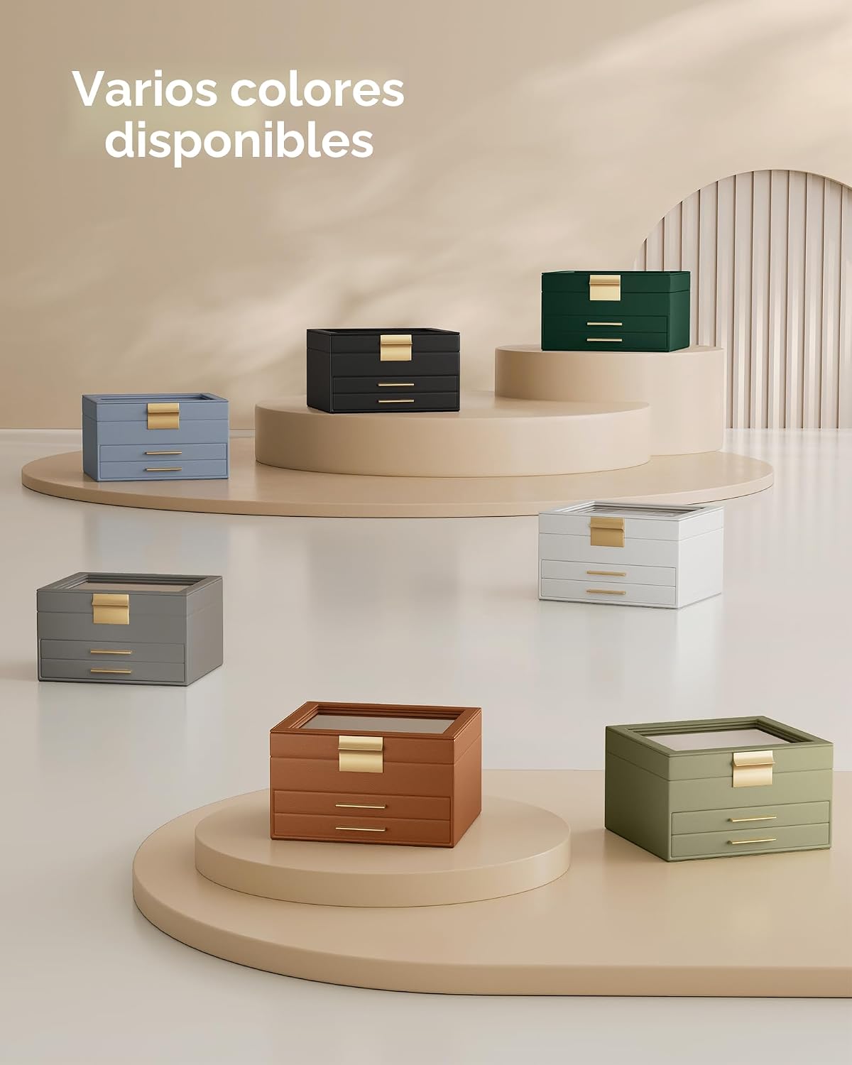 SONGMICS GISELLA Collection UJBC239WT - Joyero organizador con tapa...
