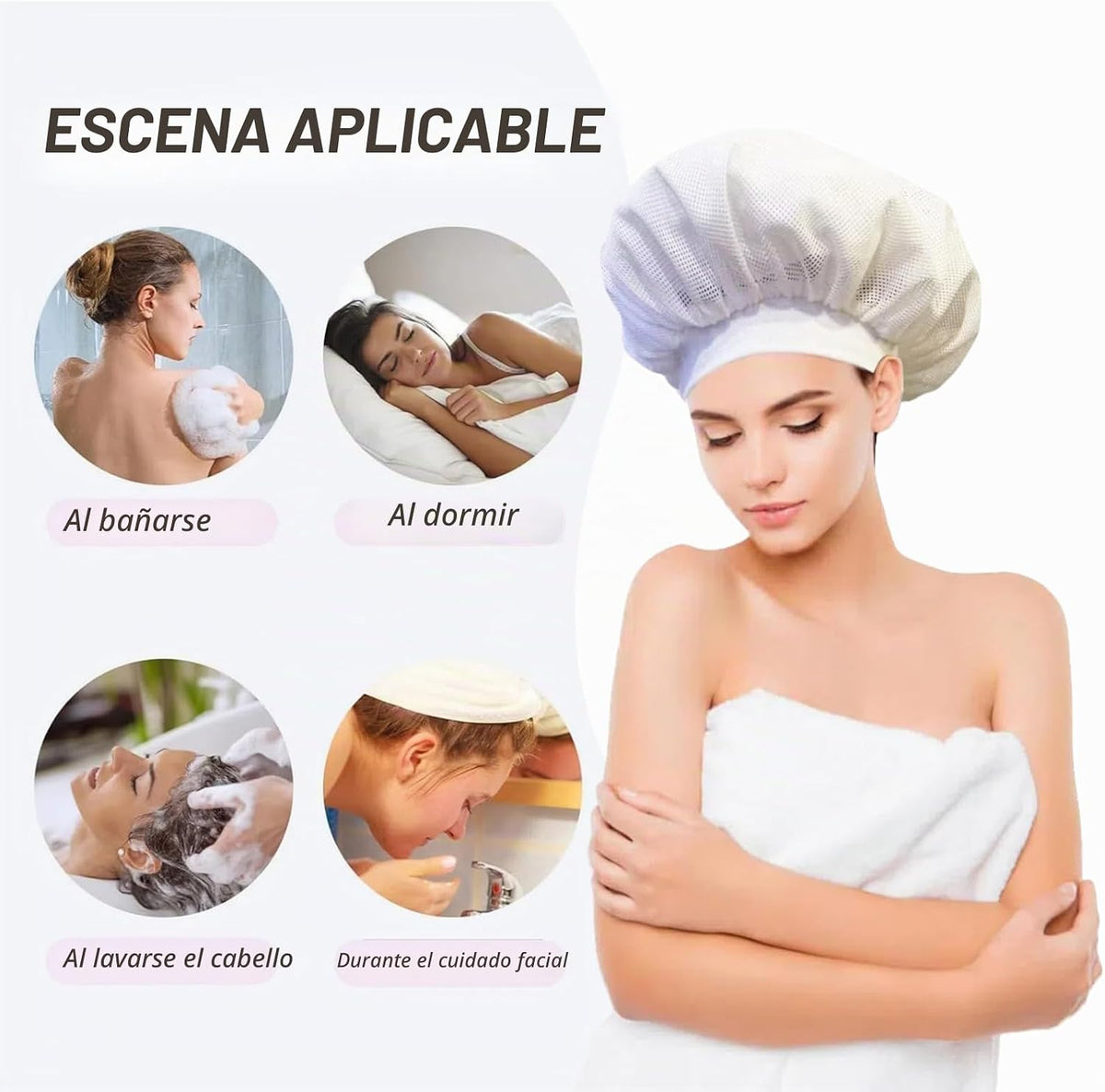 Gorro de red, diseño especial para cabello rizado, reduce el encres...