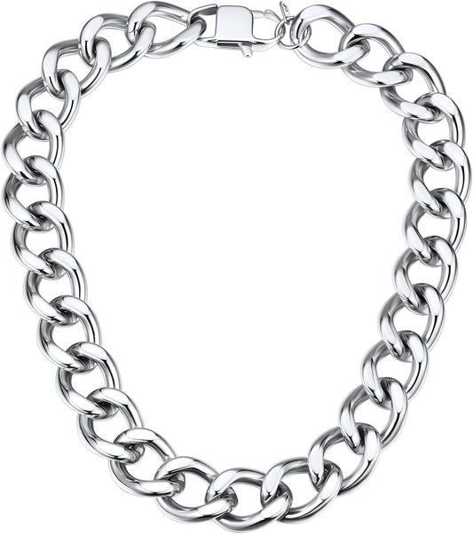 ChainsHouse Cadena de eslabones cubanos para mujer, collar grueso d...