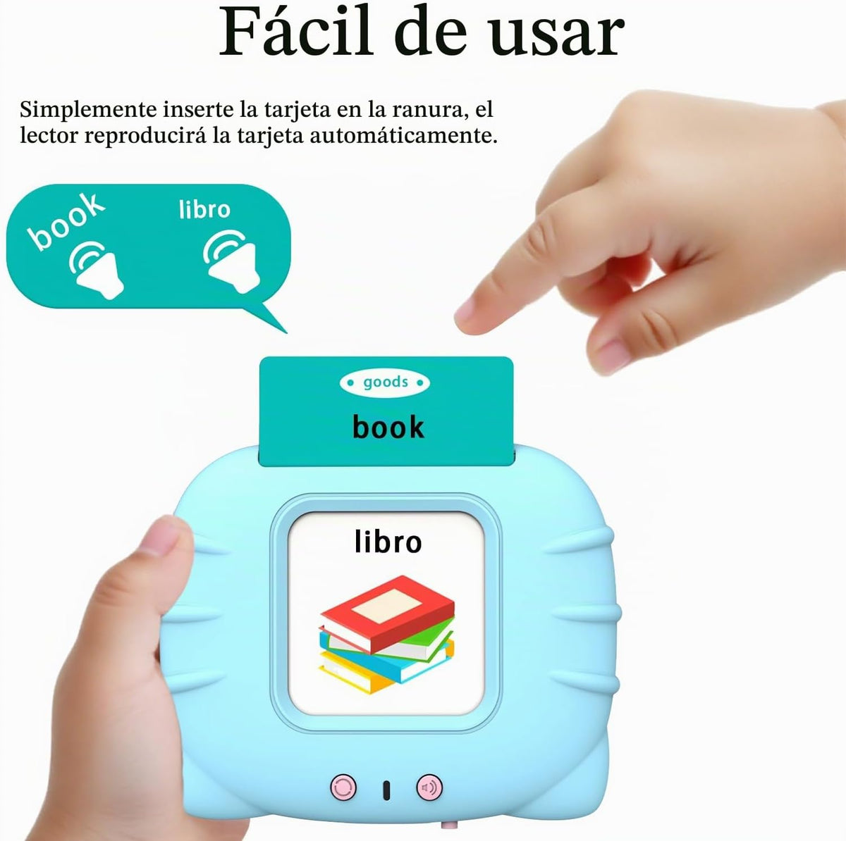 Startcan Tarjetas flash parlantes en español e inglés para niños de...
