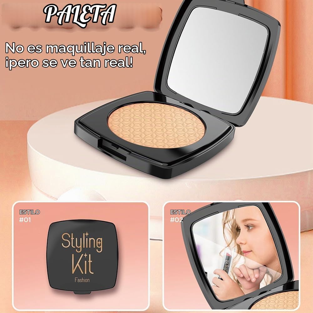 Kit de maquillaje de juguete para niñas, juego de cosméticos de 12...